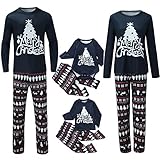 Weihnachtspyjama Familie Set, Baumwolle Warm Schlafanzug Damen Herren Jungen Mädchen,Kuschel Christmas Pyjama Kostüm Hausanzug Nachthemd Weihnachtspyjama Weihnachtspulli Weihnachtskleidung