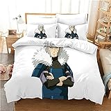 Xungzl NARUTO Slayer Series Anime-Bettwäsche-Set, Senju-Tobirama, weiches leichte Daunenbett in einer Tasche, einseitige Druckmuster 3D-Bettwäsche-Sammlung, 1 Stück Tröster-Cover & 2-teilige Kissen S