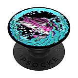 Angeln Vaporwave Aesthetic Angler Karpfen Fischer PopSockets mit austauschbarem PopGrip