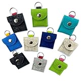 Halsbandtasche aus Wollfilz für Hundemarke, Steuermarke, Tassomarke, Einkauschip, Tile Chip und AirTag von App