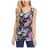 Higlles T-Shirt Damen Blusen Tops Loose Hemd Sweatshirt Langarmshirts Beste Freunde Pullover für Mädchen Frauen Kleider Bedrucktes Mode Loose V-Ausschnitt Schillernder Farbdruck Ärmellose Tanktop