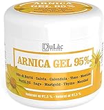 Arnika Gel 500 ml Dulàc mit 95% Arnica Montana, Arnika Salbe Hochkonzentriert, Kühl Muskelkater Salbe, Muskel Entspannung, Gelenk Salbe - Natürliche Formel, Made in Italy