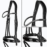 Heinick-Reitsport Trense anatomisch Performance Schwarz Lack konisches RH Zaumhaken ~ Vollblut ~ Auswahl (Glow-Ash)