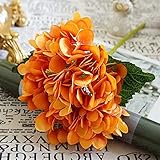 Künstliche Blumen Günstige Seide Hortensie Braut Blumenstrauß Hochzeit Home Neujahr Dekoration Zubehör für Vase Blume Anordnung (Color : Orange)