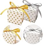 50 Stücke Kleine Geschenkbox, Kleine Geschenkbox aus Papier, Kleine Quadratische Geschenbox, Kleine Geschenkbox mit Band, Verwenden Sie für Dessert, Geburtstagsgeschenke, Party, Hochzeit (2 Farben)