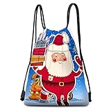 1 Stück Weihnachts-Beutel mit Kordelzug aus Polyethylen, dicke Riemen, wiederverwendbare Leckerlibeutel, geeignet für Outdoor-Sport, Fitnessstudio, Schw