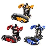 3 Stück Transformator Roboter AutoTransformers Robot verwandelbar, Wand Climber Auto mit Led, 360° Rotation, Stunt Spielzeugauto Kindergeschenk