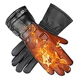 upstartech Beheizte Handschuhe 4000mAh 7.4V Wiederaufladbar Batterie 3 Stufen Einstellbarer Temperatur Warme Handschuhe für das Radfahren, Motorrad, Wandern Sk