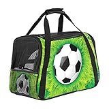 Fluggesellschaften zugelassene Hundetasche, kreatives Fußball, grünes Gras, weiche Seiten, Tragetasche für kleine Hunde und Katzen, tragbare Haustier-Reisetasche, offene Oberseite, 43 x 25 x 30