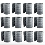 TerraGala 12er Pack Rattan Sichtschutz-Streifen, Sichtschutz für Stabmattenzaun, Flechtoptik, 255cm x 19cm, inklusive Befestigungsclips (12, Hellgrau)