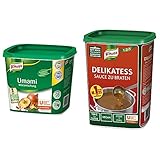 Knorr Umami Würzmischung (feiner, vollmundiger Geschmack) 1er Pack (1 x 1kg) & Delikatess Sauce zu Braten (pur als Bratensoße, Soßenbinder und zum Verfeinern), 1er Pack (1 x 1 kg)