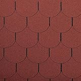 doitBau PREMIUM Bitumen Dachschindeln - Dachpappe Selbstklebend für 1m² Dachfläche - Farbe: Ziegelrot - 7 Stück | Biberschwanz Schindeln geeignet für Vogelhaus & G