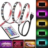 TV LED Backlights, LED Strip Lights with Remote for 20-60 inch TV, 16 Colors 4 Scene Modes Accent, USB Powered (2M)