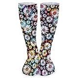 ZVEZVI Fashion Floral Seamless Repeat Patterns Classics Personalisierte Socken Sport Sportliche Strümpfe 40cm Lange Socke für Männer F
