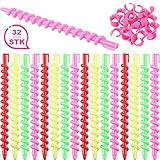 32 Stück Magic Spiral Lockenwickler Curler über Nacht Locken ohne Hitze - Spirallockenwickler Curlers zum Schlafen Hair Styling Zubehör Curly rolls H