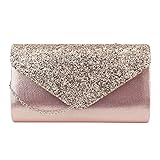 Buddy Abendtasche für Damen, mit Strasssteinen, Satin, Clutch, Cocktail, Hochzeit, Party, Braut-Handtasche, Z-Glitter Champagner, Einheitsgröß