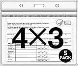 SYSCN CDC Impfkartenschutz, 10,2 x 7,6 cm, Impfpass Impfkarten-Halter, transparente Vinyl-Kunststoffhülle mit wasserdichtem wiederverschließbarem Reißverschluss (5 Stück)