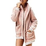 Frauen Warme Lose Taste Hoodie Strickpullover Lange Oberseiten Bluse Strickjacke Damen Winterjacke Offenmantel Mit Taschen Jacke PlüSchmantel PlüSchjacke Wintermantel Oberbekleidung