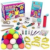 GirlZone Air Dry Clay Ultimate Craft Kit, über 100 Stück Kids Modelliermasse Set, Air Dry Clay für Kinder ohne Backen erforderlich, Kunst und Handwerk für Mädchen Alter 8-12