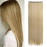 Clip in Extensions 1 Piece 5 Clips Haarteil Weich Günstig Haarverlängerung Lang Glatt Synthetische Haare 23'(58cm) B