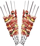 12 Grillspieße Schaschlikspieße aus Edelstahl 60cm | Fleischspieße für BBQ & Grill | Kebab Spieße | Schampura für Mang