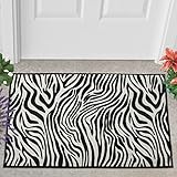 Veryday Zebra Fußmatte Türmatte Eingangsmatte Fußabtreter Fußabstreifer Türvorleger Schmutzmatte Sauberlaufmatte Haustürmatte für Home White 40x60
