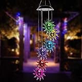 Solar LED Windspiel, Swonuk Kolibri Windspiele Lichterkette LED-Mobile Windspiel mit Wasserdicht Farbwechsel, für Haus /Party /Patio /Nacht Garten Dek