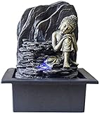 Zen Light Saoun Zimmerbrunnen mit Pumpe und LED-Beleuchtung, Kunstharz, Einheitsgröß