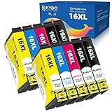 Skydo 16 XL Tintenpatronen kompatibel für Epson 16XL Ersatz für Epson WorkForce WF-2510 WF-2010 WF-2520 WF-2530 WF-2540 WF-2630 WF-2650 WF-2660 WF-2750 (4 Schwarz ,2 Cyan, 2 Magenta, 2 Gelb)