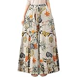 WAEKQIANG Lose Hose Mit Weitem Bein FüR Damen Im FrüHling/Sommer. LäSsige Hose Mit Kordelzug Aus Baumwolle Und L