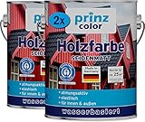 prinzcolor Premium Holzfarbe Holzlack Farbe für Holz Silbergrau 5