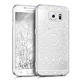 kwmobile Case kompatibel mit Samsung Galaxy S6 / S6 Duos - Hülle Silikon transparent Blume Weiß Transp