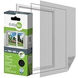 easy life Insektenschutzgitter für Fenster inkl. Klettband 130 x 150
