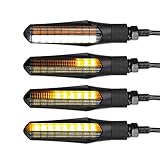E Mark Led Motorrad Laufeffekt Blinker mit Tagfahrlicht Lauflicht Sequentiell Schwarz Universal Quad ATV Lauflichtblinker Super Optik und Schön Hell Wasserprüf IP67 E Geprü