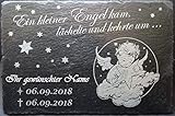 RaRu GRABPLATTE/GEDENKTAFEL für STERNENKINDER, mit Gravur, für den Innen- und Außenbereich geeig