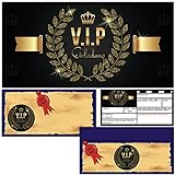 VIP EINLADUNG Set (12 Karten + 12 Umschläge) Premium Einladungskarten für VIP Party Silvester Geburtstag Jungen Mädchen Erwachsene von BREITENWER