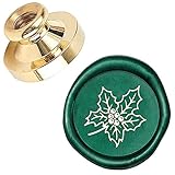 craspire Siegellack Stempel Mistel, Xmas Wachssiegel Stempelkopf Nur 25mm Abnehmbarer Siegelkopf Für Weihnachtseinladungen Umschlag Karten Geschenkdek
