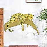 MEFOSS Großer cooler Leoparden-Wandaufkleber, 3D-Tier-Baumstamm-Wanddekoration, Kunst-Aufkleber für Wohnzimmer, Schlafzimmer, Kinderzimmer, Büro, Heimdek