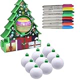 TYCIONG Weihnachtsbaum Anhänger Weihnachtsbaum Malerei Ball Spielzeug Kit DIY Weihnachten Ornamente Weihnachten Bemalt Ball Spielzeug Kinder DIY Handbemalt Weihnachtsbaum Malerei Ball Spielzeug