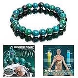 SANHAN 2pcs Diabetes Relief Chrysocolla Bracelet Men's and Women's G