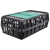 VOSS.farming Geflügeltransportkiste 85 x 50 x 31 cm mit 2 Türen in schwarz mit grünen Tü