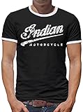 TShirt-People Indian Motorcycle Kontrast T-Shirt Herren XXXL Schw