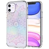 MOSNOVO iPhone 11 Hülle, Farbverlauf Rainbow Henna Mandala Muster TPU Bumper mit Hart Plastik Hülle Durchsichtig Schutzhülle Transparent für iPhone 11 (2019) (Gradient Ombre Mandala)