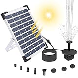 Solar Teich Pumpe Springbrunnen 5.5W, Solar Teichpumpe Wasserpumpe Solar Schwimmender Fontäne Pumpe mit Viele Arten Fontänenstile für Garten, Vogel-Bad, Teich, Fisch-B