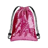 MR.R Sublimation Reversible Magic Dekorative Pailletten-Bunch-Tasche 34x42cm (rose red)