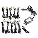 Lampaous Terrassen LED Bodeneinbauleuchten Einbaustrahler Warmweiß 0,4w 20lm Mini Einbauleuchte IP67 DC12V Wasserdicht Boden Lampe Einbauspots Wegbeleuchtung für Treppen Außenterrasse Garten,10er S