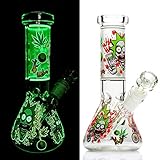 REANICE Glas Bongs Mini Bong Wasserpfeife Becher Tabakpfeife Fluoreszenz Pipe 14.5mm Bowl -Gr??¡§??n ?- ?- ¡­