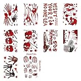 Halloween deko Blutige Aufkleber, 120pcs halloween fensteraufkleber halloween fensterbilder, Halloween Fenster Stickers Halloween Horror Deko Requisiten für Halloween Party Dek