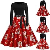 IFOUNDYOU Damen Vintage 50Er Cap Sleeves Rockabilly Retro Kleider Hepburn Stil Partykleid Elegant Herbst Winter Lang