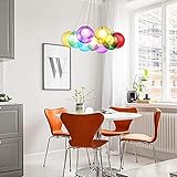 QTQHOME Hängeleuchte Deckenleuchter Glaskugel Treppe Schlafzimmer Kinderzimmer Pendelleuchte Restaurant Bubble Light Glas Wohnzimmer Bekleidungsgeschäft Kronleuchter Led,Mehrfarbig-10 Kug